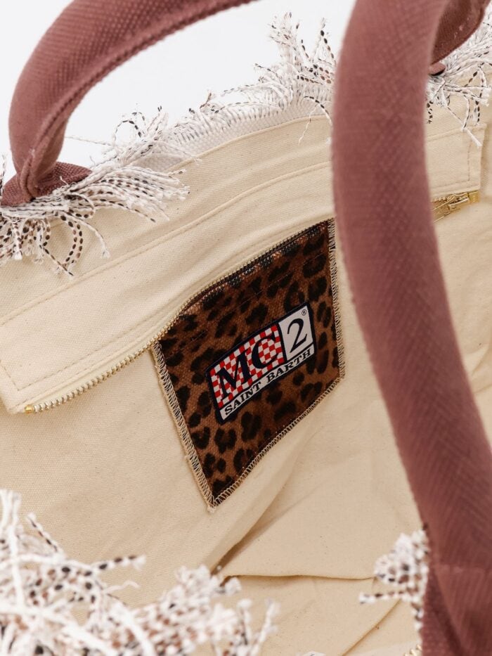 MC2 SAINT BARTH Vanity Canvas Shoulder Bag With Animal Print