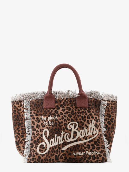 MC2 SAINT BARTH Vanity Canvas Shoulder Bag With Animal Print