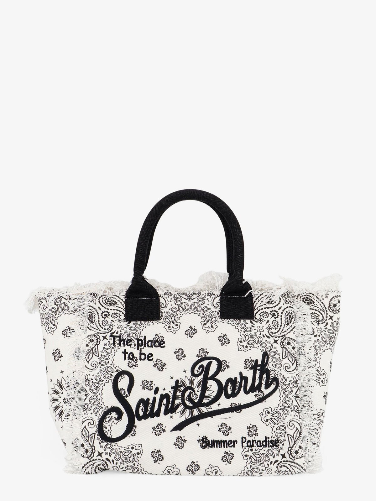 MC2 SAINT BARTH Vanity Canvas Shoulder Bag With Bandana Print