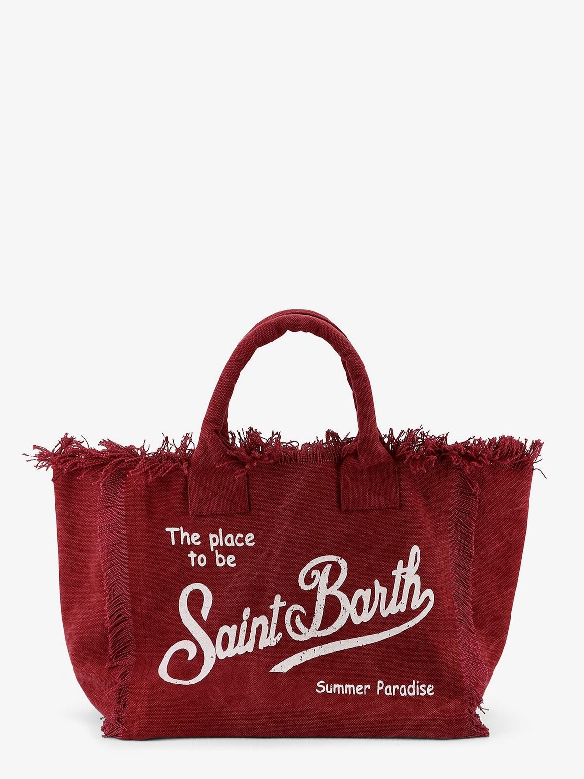 MC2 SAINT BARTH Vanity Canvas Shoulder Bag With Frayed Edges