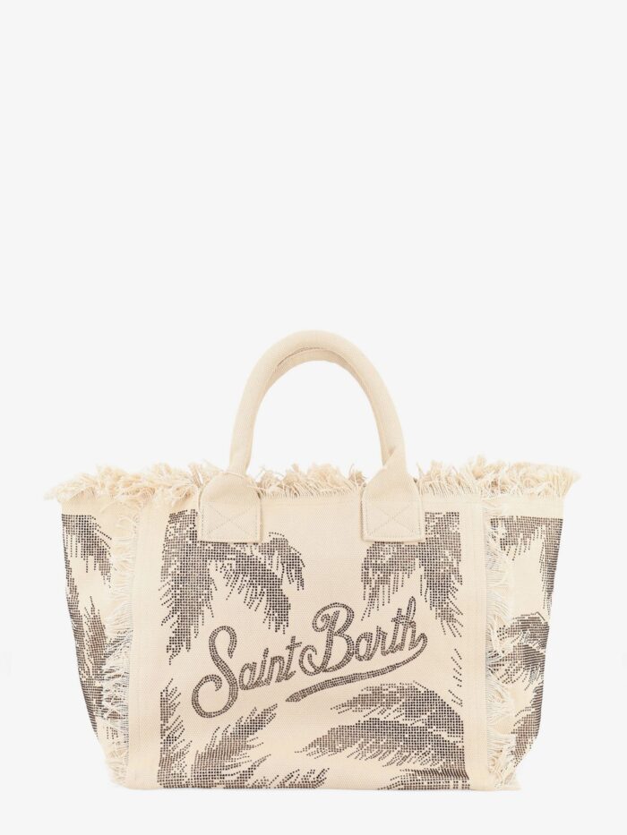 MC2 SAINT BARTH Vanity Canvas Shoulder Bag With Rhinestone Detail