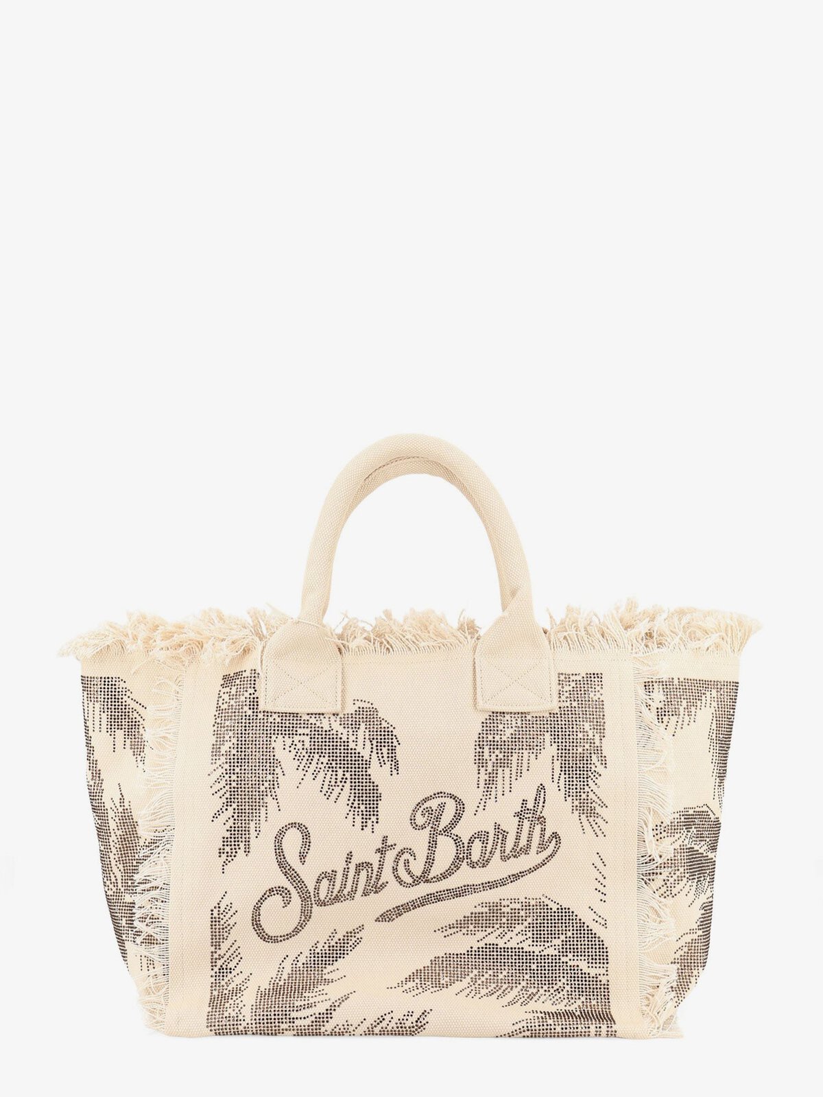 MC2 SAINT BARTH Vanity Canvas Shoulder Bag With Rhinestone Detail