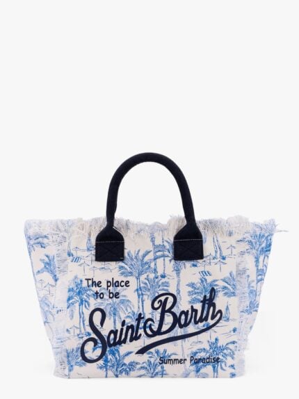 MC2 SAINT BARTH Vanity Cotton Handbag With Logo Print