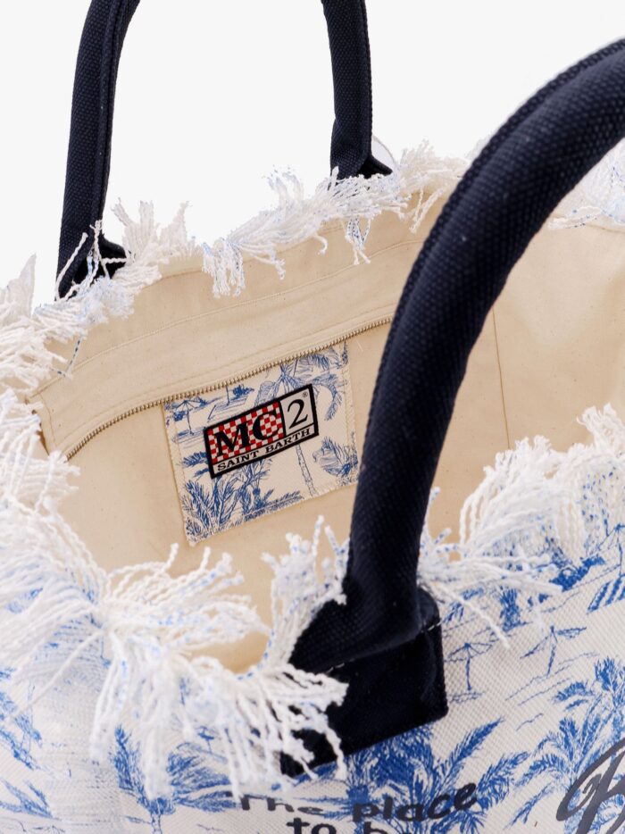 MC2 SAINT BARTH Vanity Cotton Handbag With Logo Print