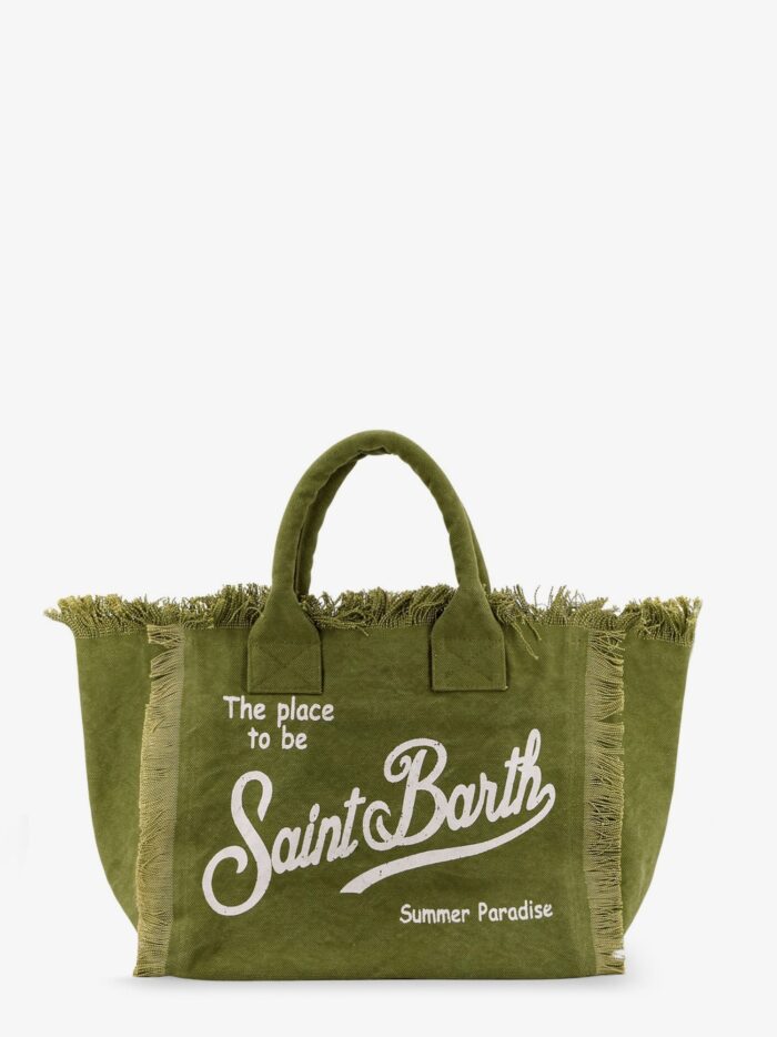 MC2 SAINT BARTH Vanity Cotton Handbag With Maxi Logo Print