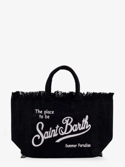 MC2 SAINT BARTH Vanity Cotton Handbag With Maxi Logo Print