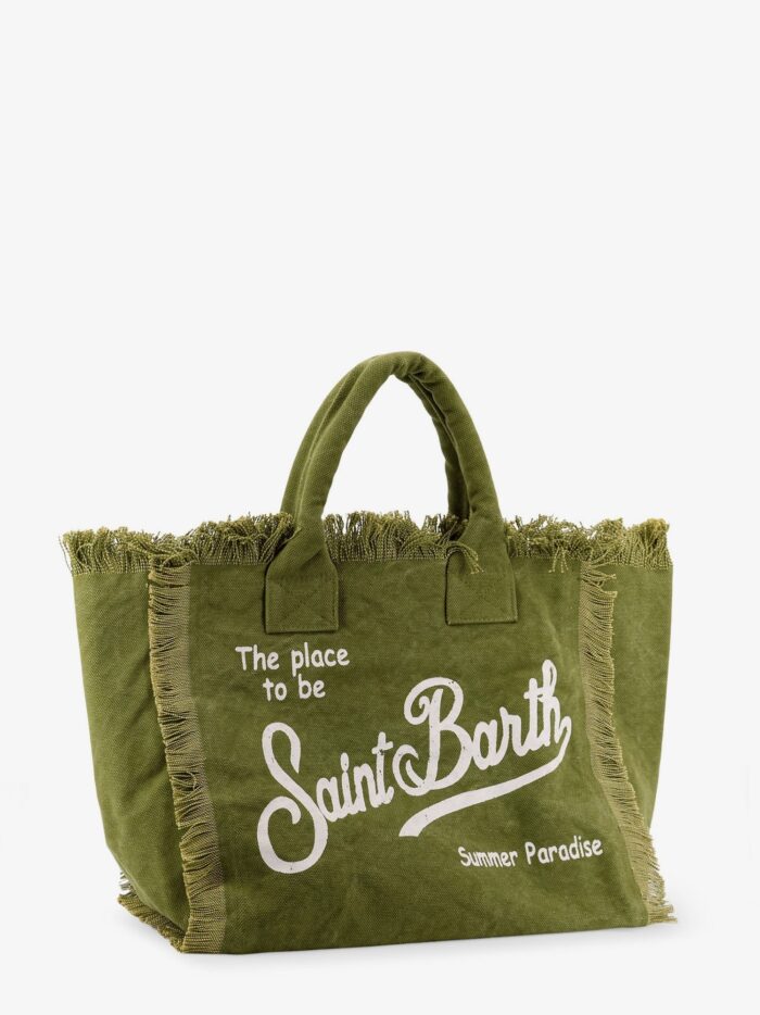 MC2 SAINT BARTH Vanity Cotton Handbag With Maxi Logo Print