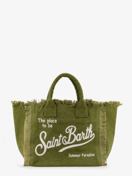 MC2 SAINT BARTH Vanity Cotton Handbag With Maxi Logo Print