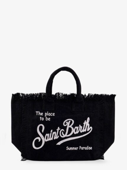 MC2 SAINT BARTH Vanity Cotton Handbag With Maxi Logo Print