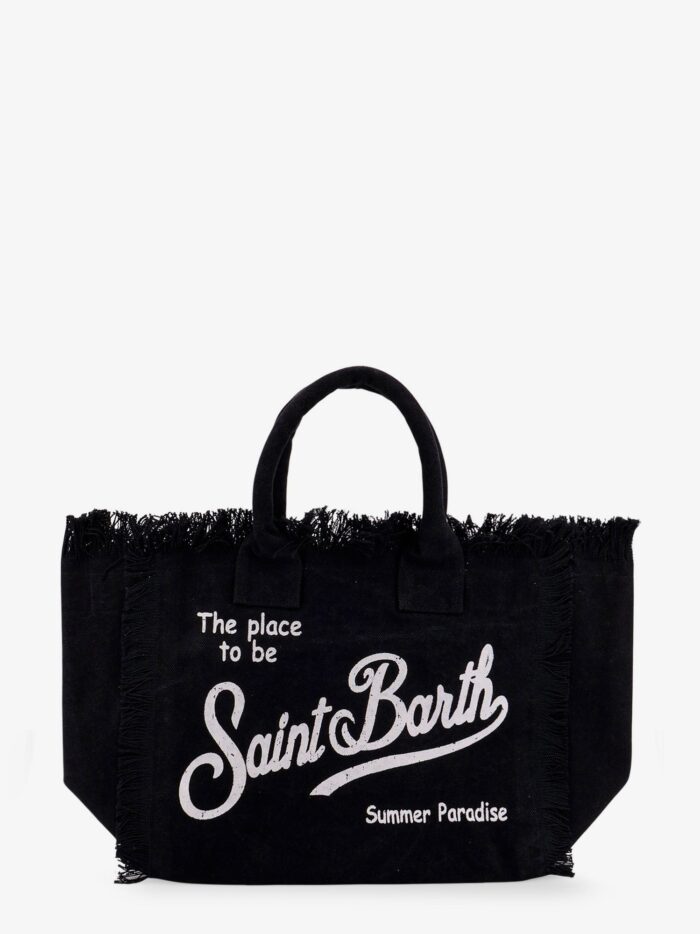 MC2 SAINT BARTH Vanity Cotton Handbag With Maxi Logo Print