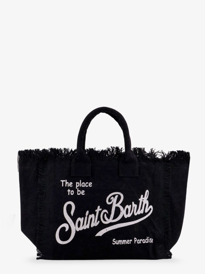 MC2 SAINT BARTH Vanity Cotton Handbag With Maxi Logo Print