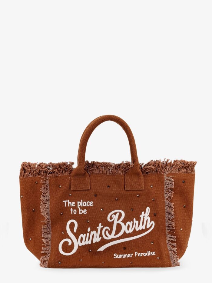 MC2 SAINT BARTH Vanity Cotton Handbag With Rhinestones
