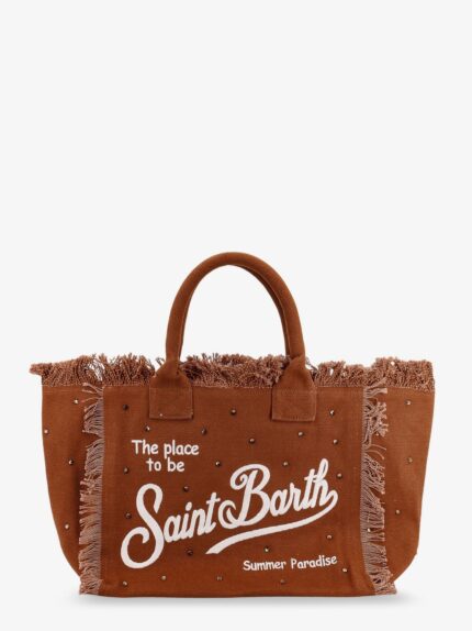 MC2 SAINT BARTH Vanity Cotton Handbag With Rhinestones
