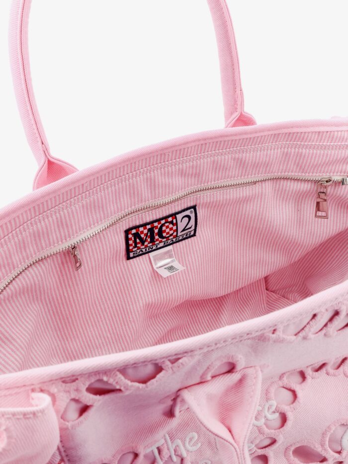 MC2 SAINT BARTH Vanity Embroidered Cotton Handbag With Volant