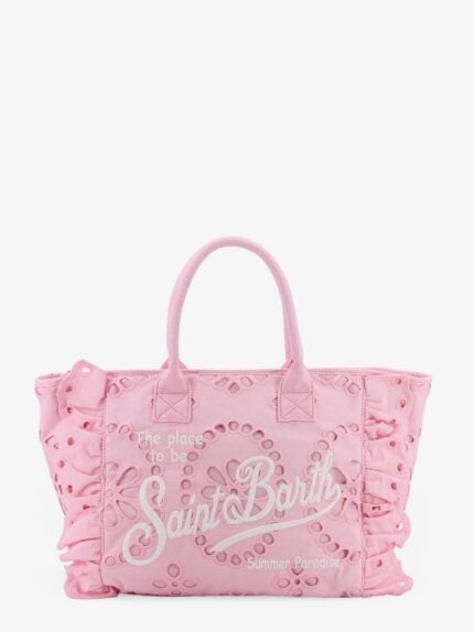 MC2 SAINT BARTH Vanity Embroidered Cotton Handbag With Volant