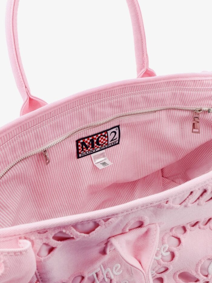 MC2 SAINT BARTH Vanity Embroidered Cotton Handbag With Volant