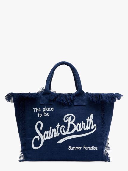 MC2 SAINT BARTH Vanity Linen Handbag With Print