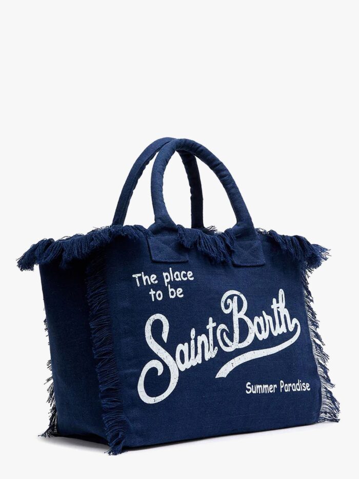 MC2 SAINT BARTH Vanity Linen Handbag With Print
