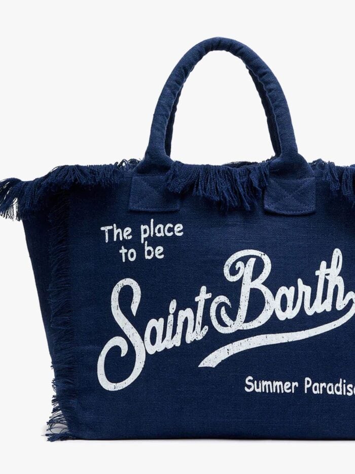 MC2 SAINT BARTH Vanity Linen Handbag With Print