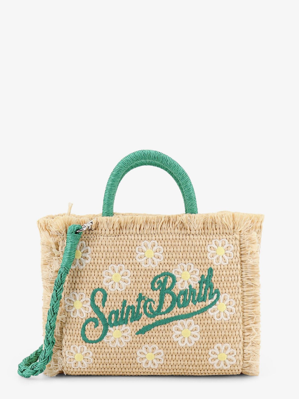 MC2 SAINT BARTH Vanity Mini Straw Handbag With All-over Embroidery