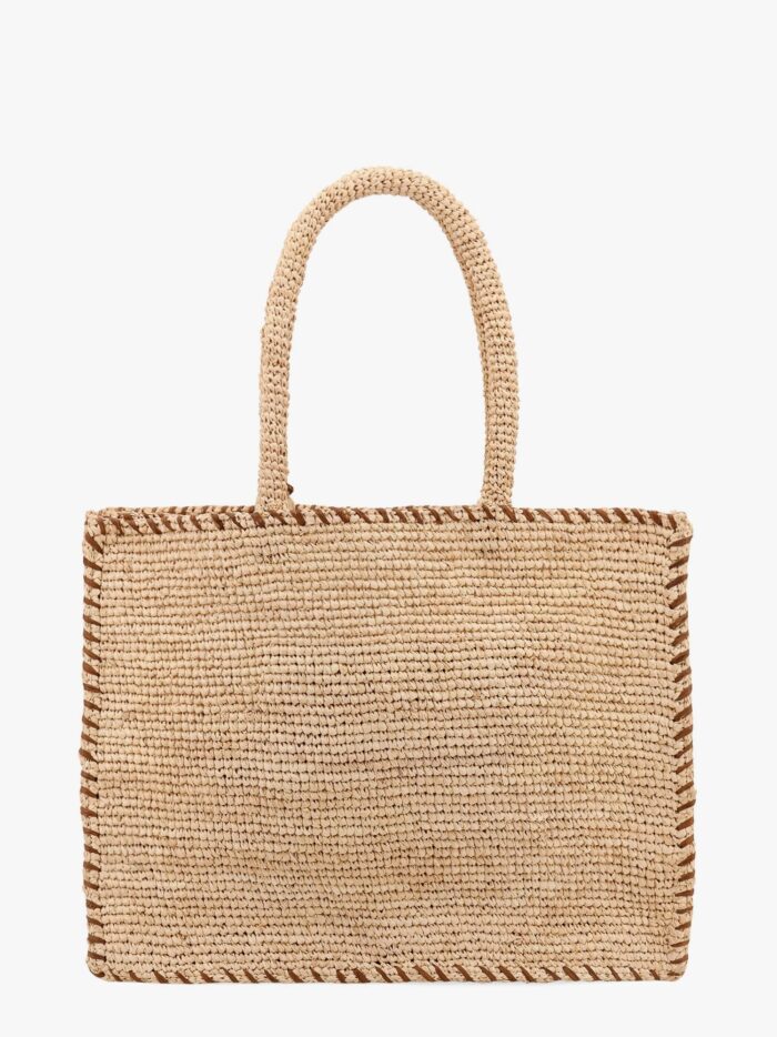 MC2 SAINT BARTH Vanity Raffia Handbag With Logo Embroidery