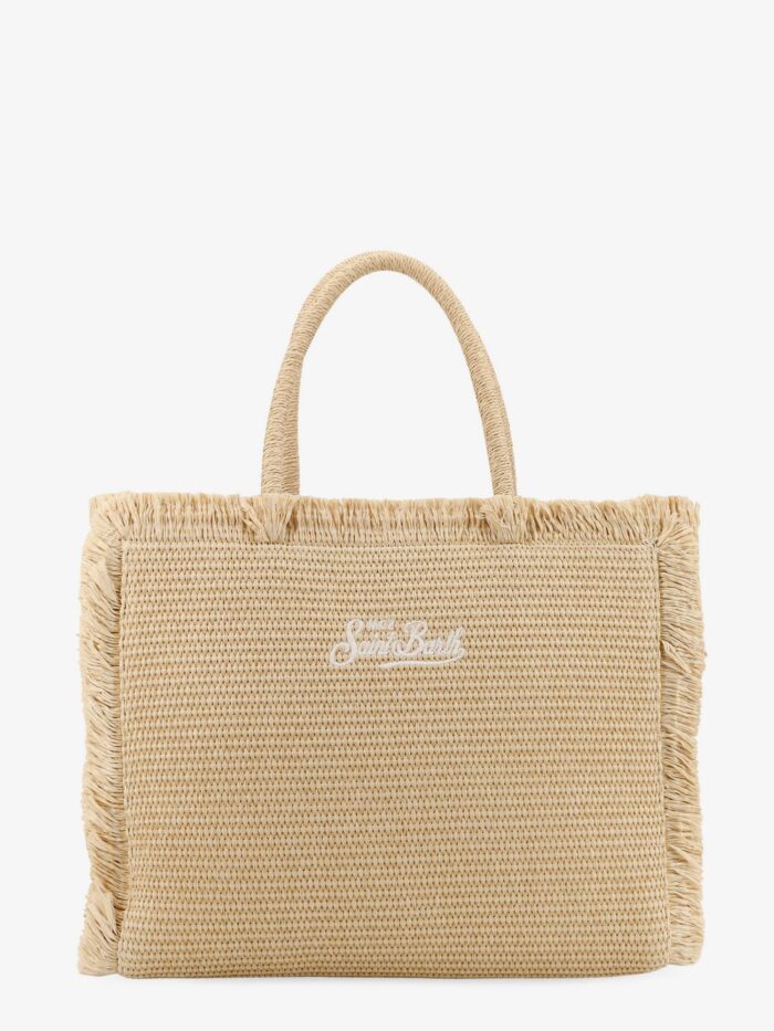 MC2 SAINT BARTH Vanity Straw Raffia Handbag With Multicolored Rhinestones