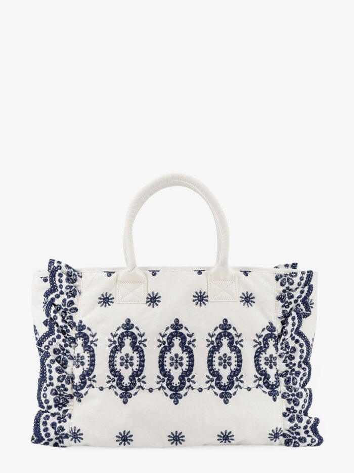 MC2 SAINT BARTH Vanity Volant Canvas Handbag With Sangallo Embroidery