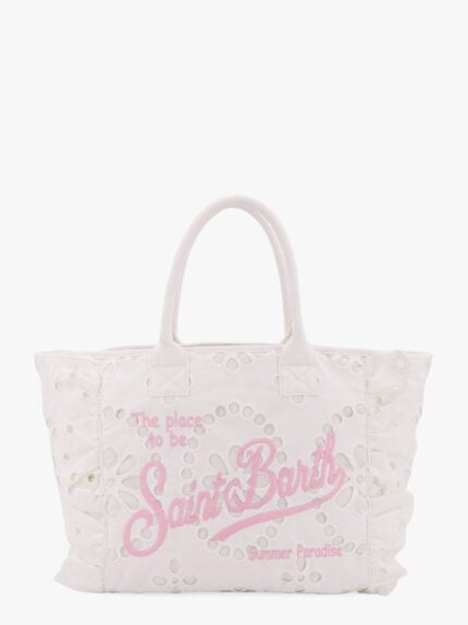 MC2 SAINT BARTH Vanity Volant Cotton Handbag With Embroidery
