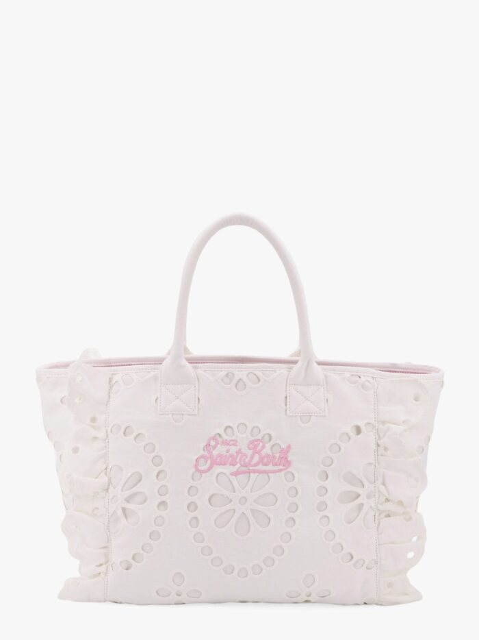 MC2 SAINT BARTH Vanity Volant Cotton Handbag With Embroidery
