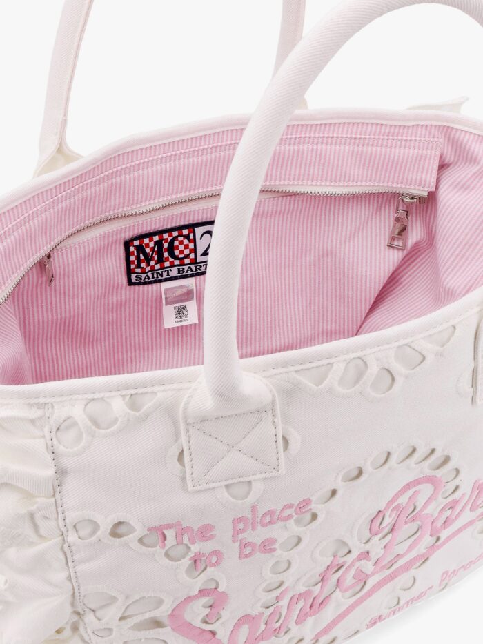 MC2 SAINT BARTH Vanity Volant Cotton Handbag With Embroidery
