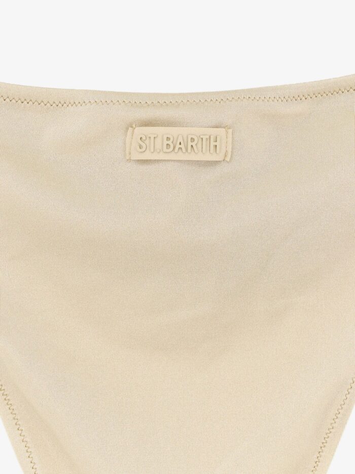 MC2 SAINT BARTH Virgo Shiny Bikini Slip With Logo Detail
