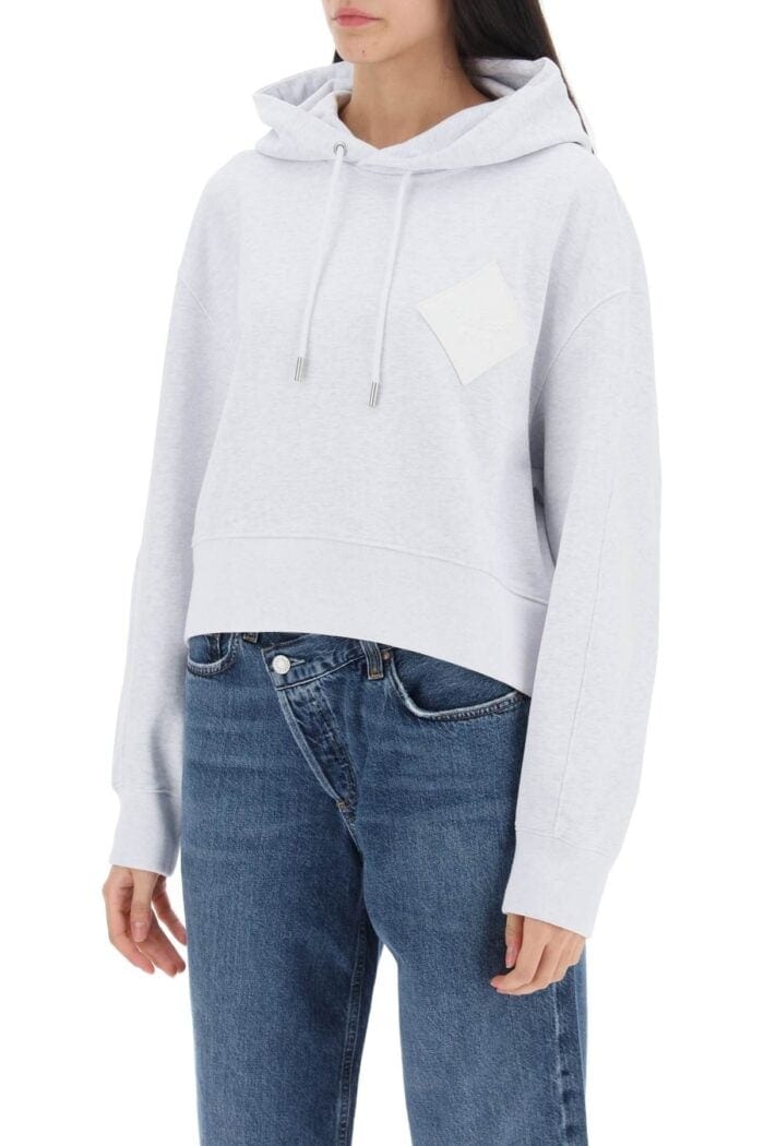 MCM Cropped Hoodie With Logo Patch