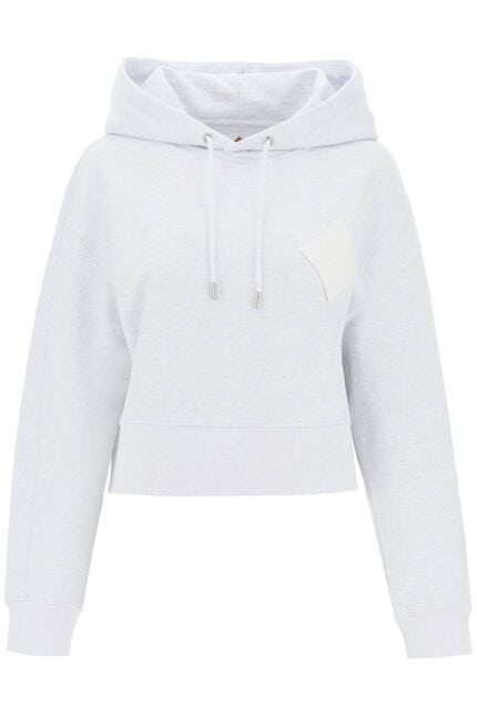 MCM Cropped Hoodie With Logo Patch