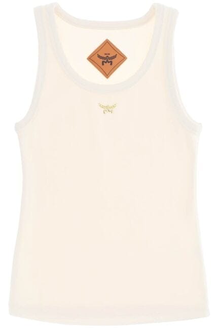 MCM Textured Sleeveless Top With Logo