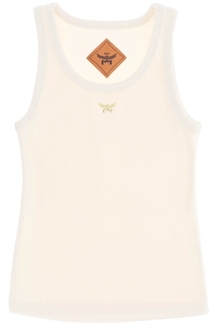 MCM Textured Sleeveless Top With Logo