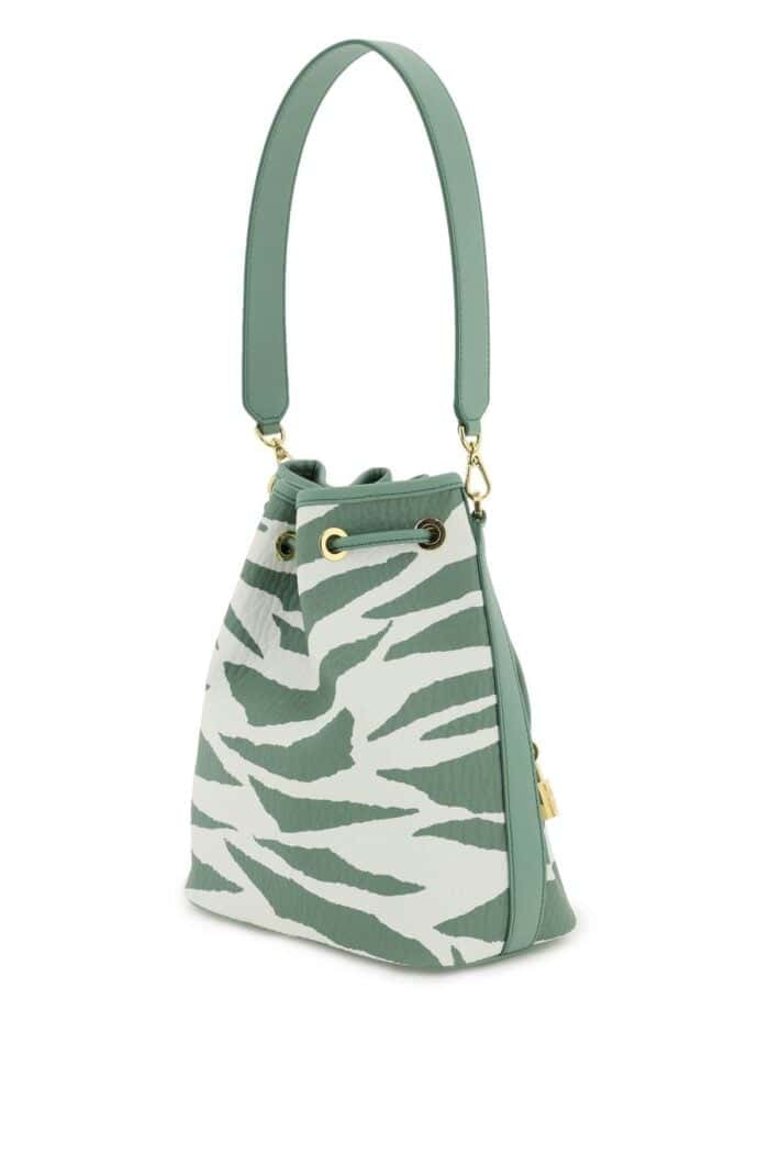 Mcm Zebra-motif 'dessau' Medium Bucket Bag