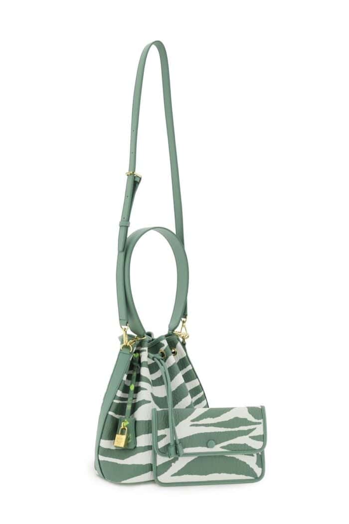 Mcm Zebra-motif 'dessau' Medium Bucket Bag