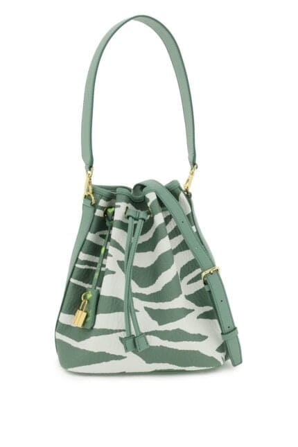 Mcm Zebra-motif 'dessau' Medium Bucket Bag