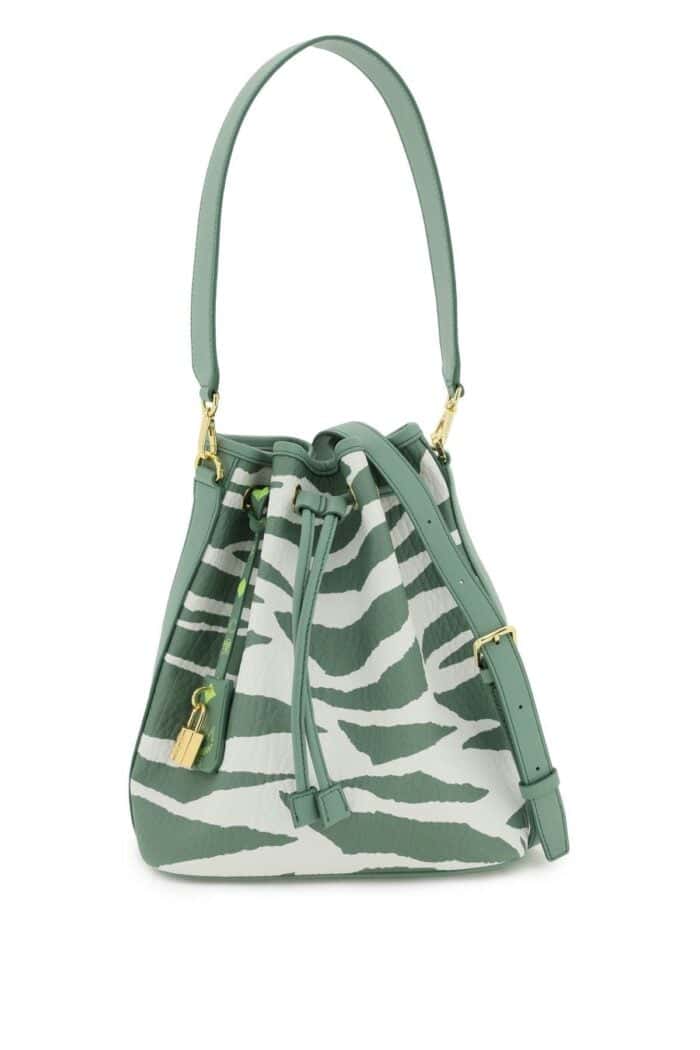 Mcm Zebra-motif 'dessau' Medium Bucket Bag