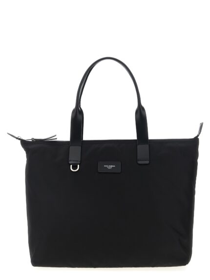 Dolce & Gabbana Media Logo Patch Shopping Bag