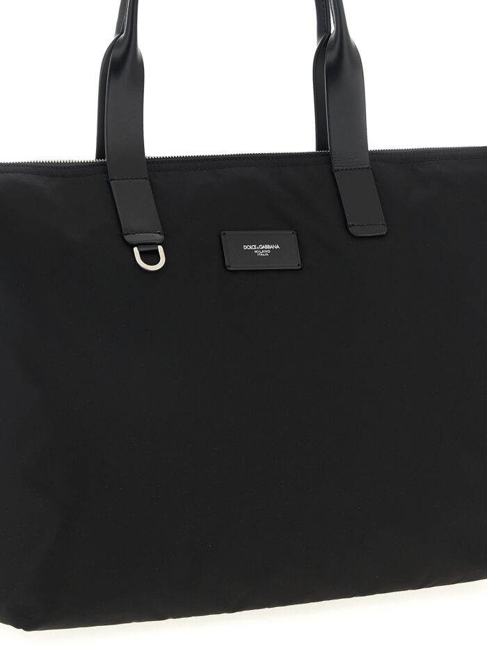 Dolce & Gabbana Media Logo Patch Shopping Bag