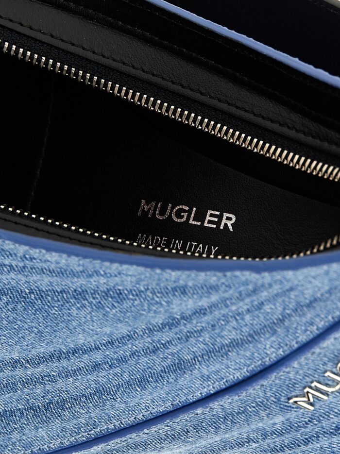 MUGLER 'medium Denim Spiral Curve 01' Shoulder Bag