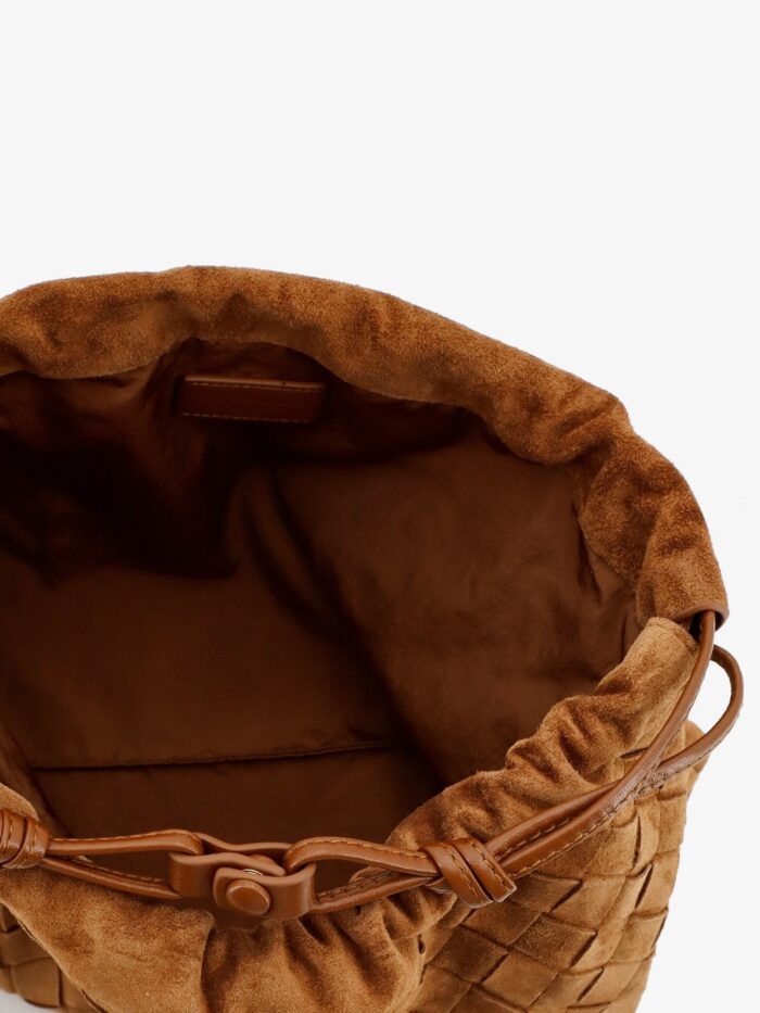 Bottega Veneta Medium Dustbag In Suede With Intrecciato Effect