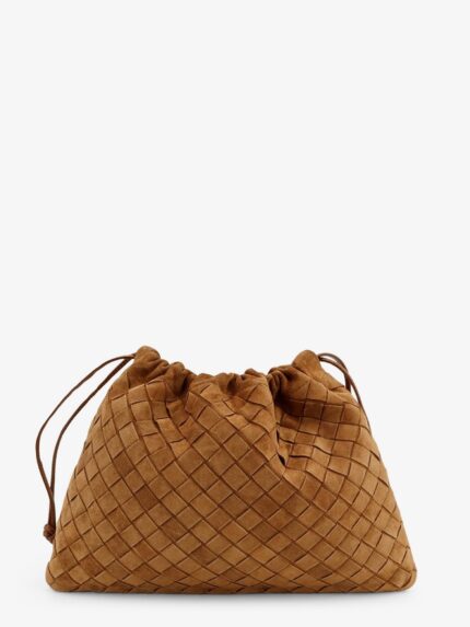 Bottega Veneta Medium Dustbag In Suede With Intrecciato Effect