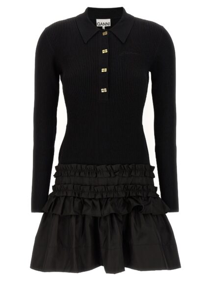 GANNI 'Melange Rib Knit Mini' Dress