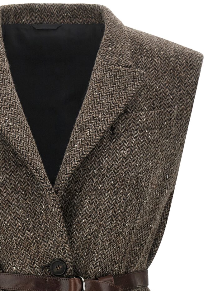 Brunello Cucinelli Sleeveless Blazer With Belt