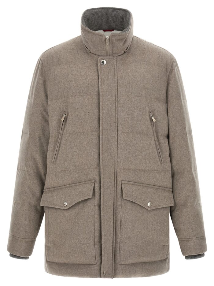 Brunello Cucinelli Membrane Wool Flannel Parka