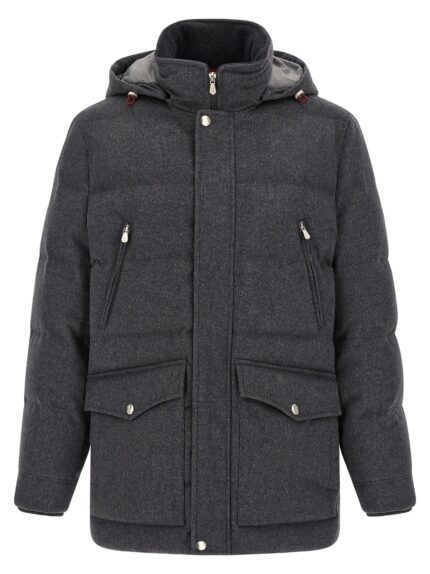 Brunello Cucinelli Membrane Wool Flannel Parka