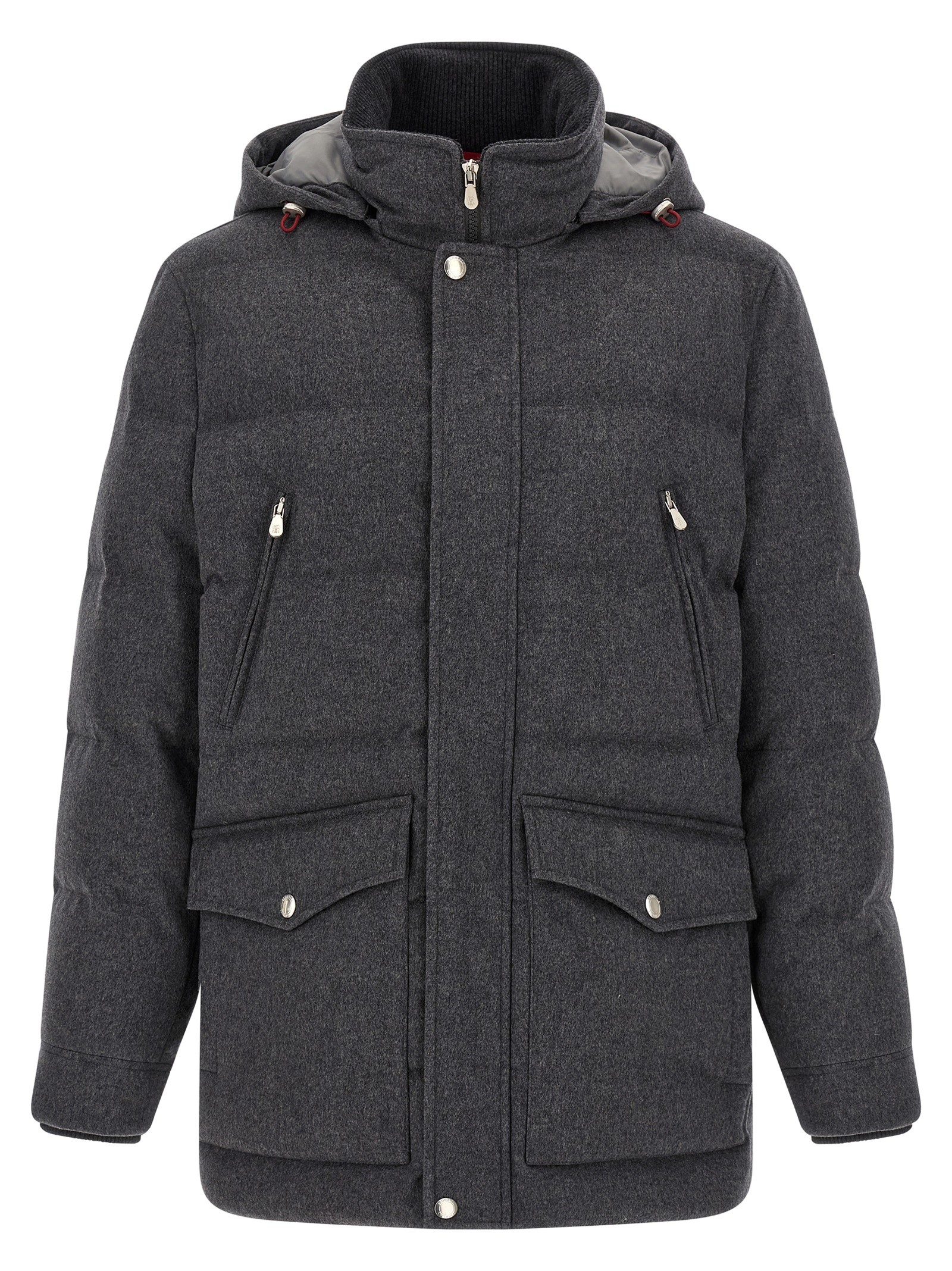 Brunello Cucinelli Membrane Wool Flannel Parka