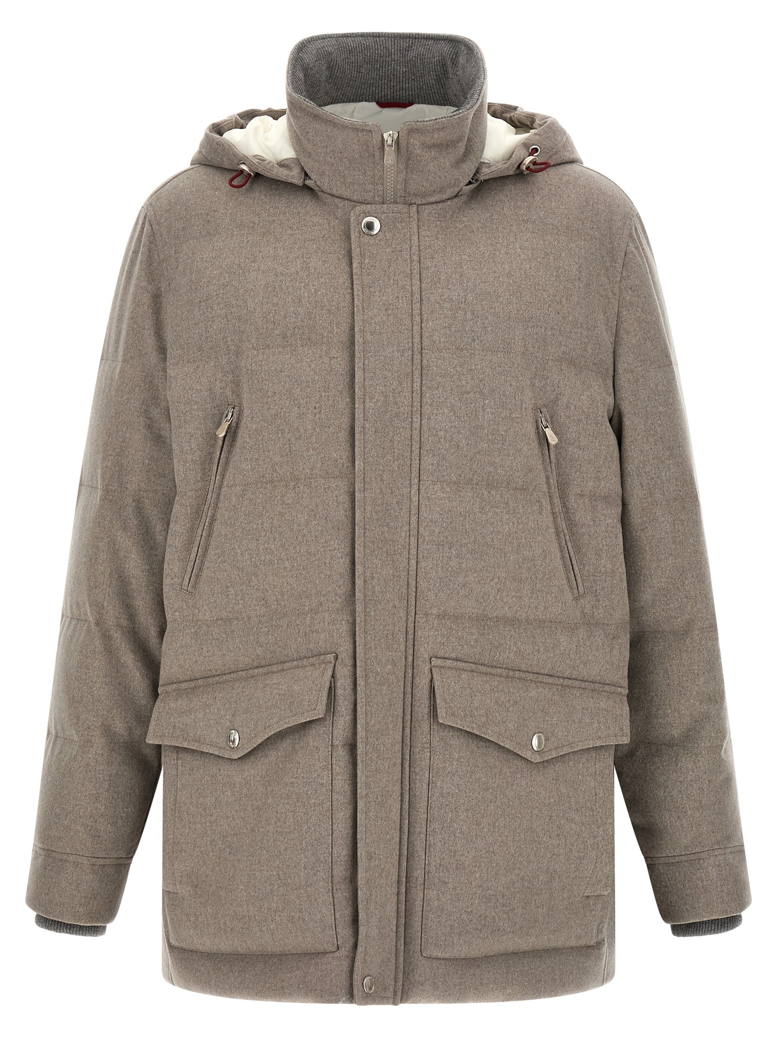 Brunello Cucinelli Membrane Wool Flannel Parka